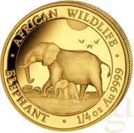 1/4 Unze Goldmünze Somalia Elefant 2022