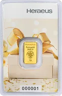 2 Gramm Goldbarren Heraeus Geschenkbarren