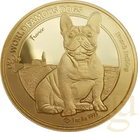 1 Unze Goldmünze World Famous Dogs - Bulldogge 2022