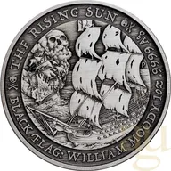 1 Unze Silbermünze Tuvalu - Black Flag - The Rising Sun 2022 Antik Finish