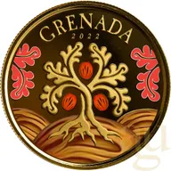 1 Unze Goldmünze EC8 Grenada - Nutmeg Tree 2022 - coloriert