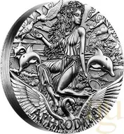 2 Unzen Silbermünze Tuvalu - Gods of Olympus - Aphrodite 2015 Antik Finish High Relief