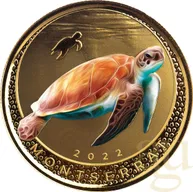 1 Unze Goldmünze EC8 Montserrat - Sea Turtle 2022 - coloriert