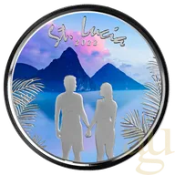 1 Unze Silbermünze EC8 St.Lucia - Couple 2022 coloriert