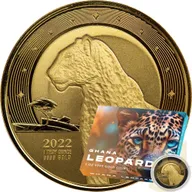 1 Unze Goldmünze Afrika Ghana Leopard 2022 - polierte Platte