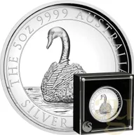 5 Unzen Silbermünze Australien Schwan 2023 - High Relief - polierte Platte