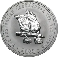 2 Unzen Silbermünze Australien Kookaburra 2006