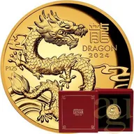 1 Unze Goldmünze Australien Lunar III Drache 2024 - polierte Platte - High Relief