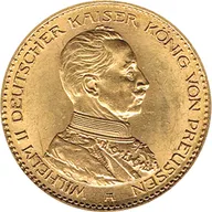 20 Mark Goldmünze Wilhelm II von Preußen Uniform