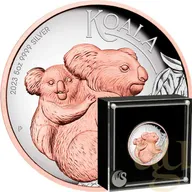 5 Unzen Silbermünze Australien Koala 2023 - High Relief - polierte Platte - rosè vergoldet