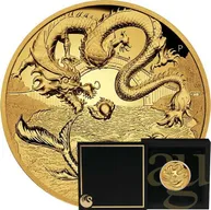1 Unze Goldmünze Australien Drache & Koi 2023 - High Relief - polierte Platte