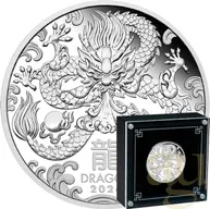 1 Unze Silbermünze Australien Lunar III Drache 2024 - polierte Platte