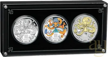 Silbermünze Australien Lunar III Drache 2024 - Trio Set