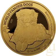 1 Unze Goldmünze World Famous Dogs - Australian Shepherd 2024