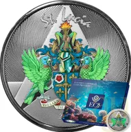1 Unze Silbermünze EC8 St.Lucia - Coat of Arms 2023 - coloriert