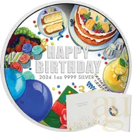 1 Unze Silbermünze Australien Happy Birthday - coloriert