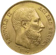 20 Francs Goldmünze Belgien Leopold II