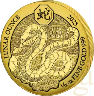 1/12 Unze Goldmünze Ruanda Lunar Schlange 2025