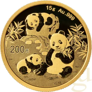 15 Gramm Goldmünze China Panda 2025