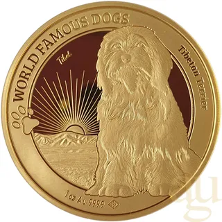 1 Unze Goldmünze World Famous Dogs - Tibet Terrier 2024