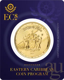 1 Unze Goldmünze EC8 St. Kitts & Nevis - Coat of Arms 2024