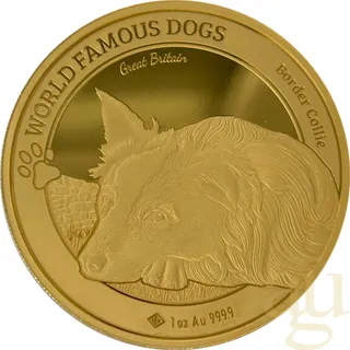 1 Unze Goldmünze World Famous Dogs - Border Collie 2025
