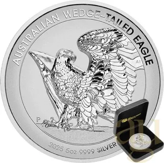 5 Unzen Silbermünze Australien Wedge Tailed Eagle 2025 Ultra High Relief - polierte Platte