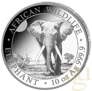10 Unzen Silbermünze Somalia Elefant 2025