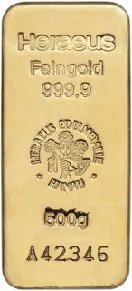 500 Gramm Goldbarren Heraeus