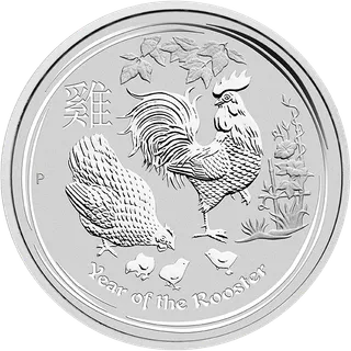 1 Unze Silbermünze Australien Lunar II Hahn 2017