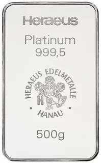 500 Gramm Platinbarren Heraeus