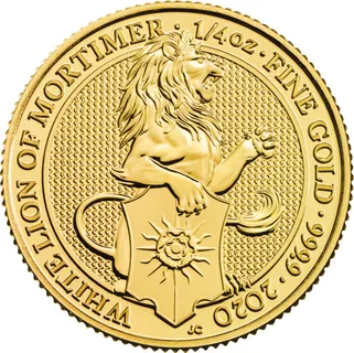 1/4 Unze Goldmünze Queens Beasts White Lion 2020