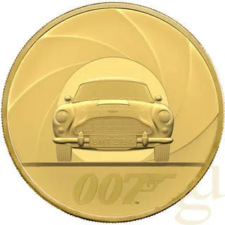 5 Unzen Goldmünze Großbritannien James Bond 007 DB5 - 2020 polierte Platte