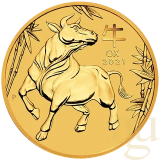1/4 Unze Goldmünze Australien Lunar III Ochse 2021