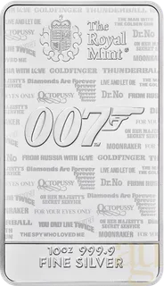 10 Unzen Silberbarren The Royal Mint - James Bond 007 - No Time To Die