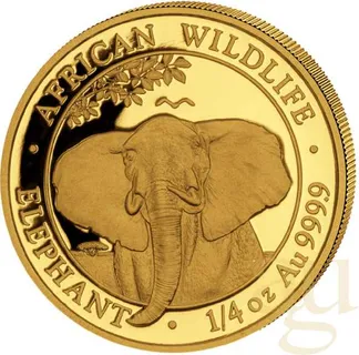 1/4 Unze Goldmünze Somalia Elefant 2021