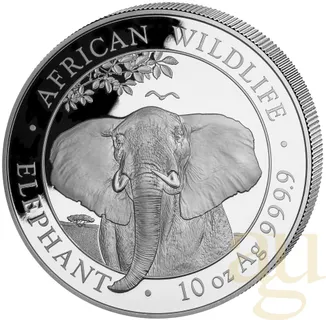 10 Unzen Silbermünze Somalia Elefant 2021