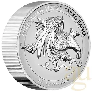 5 Unzen Silbermünze Australien Wedge Tailed Eagle 2021 High Relief - polierte Platte