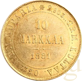 10 Markkaa Goldmünze Finnland