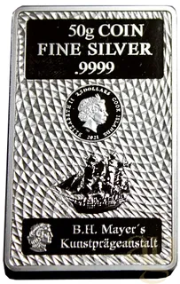 50 Gramm Silber Cook Islands Münzbarren
