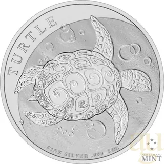 5 Unze Silbermünze Niue Schildkröte 2022