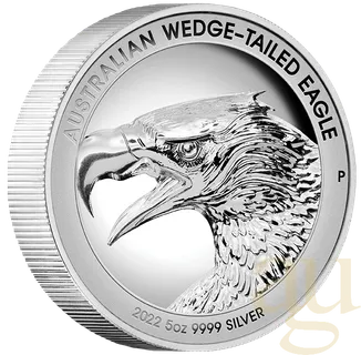 5 Unzen Silbermünze Australien Wedge Tailed Eagle 2022 Ultra High Relief - polierte Platte