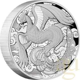 2 Unzen Silbermünze Australien Phönix 2022 - High Relief - polierte Platte