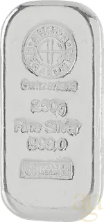 250 Gramm Silberbarren Argor Heraeus
