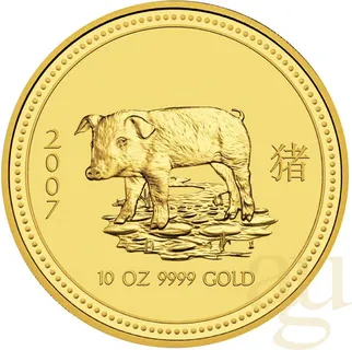 10 Unzen Goldmünze Australien Lunar I Schwein 2007