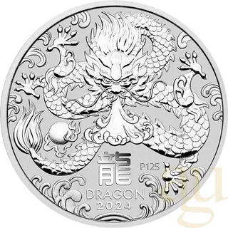 1 Kilogramm Silbermünze Australien Lunar III Drache 2024