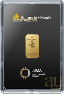 5 Gramm Goldbarren Heimerle + Meule
