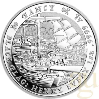 1 Unze Silbermünze Tuvalu - Black Flag - The Fancy 2023