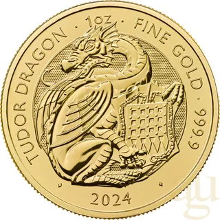 1 Unze Goldmünze Tudor Beasts Tudor Dragon 2024