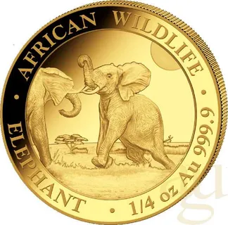 1/4 Unze Goldmünze Somalia Elefant 2024